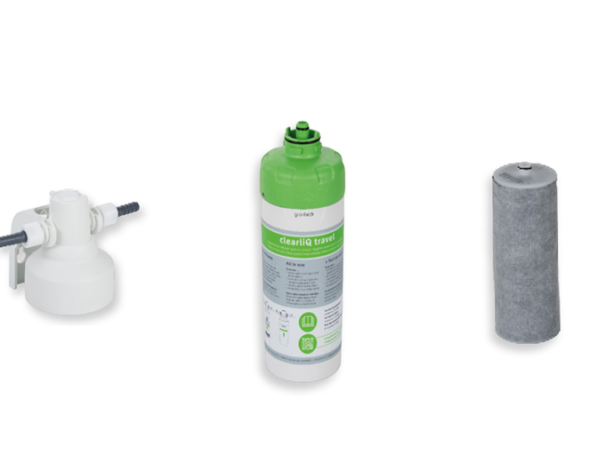 Kit d´installation Filtre à eau clearliQ travel alimenté par Grünbeck