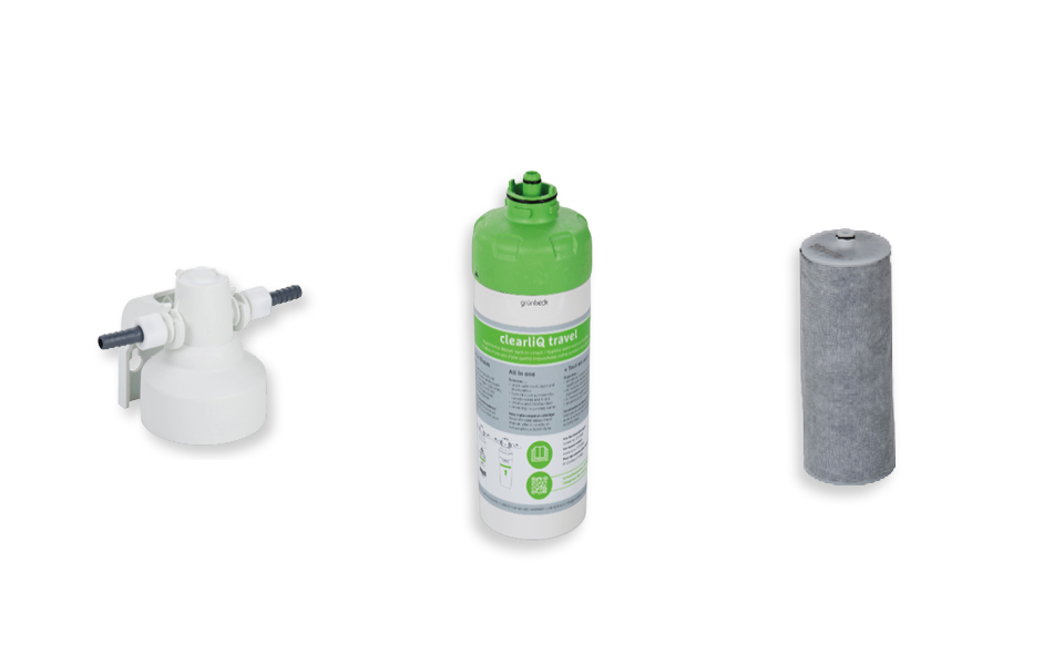 Kit d´installation Filtre à eau clearliQ travel alimenté par Grünbeck
