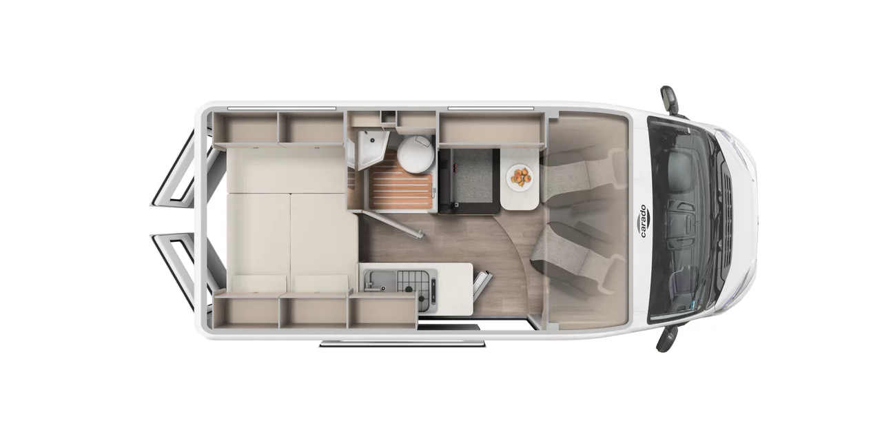 Discover the Carado CV540 camper van based on the Peugeot Boxer